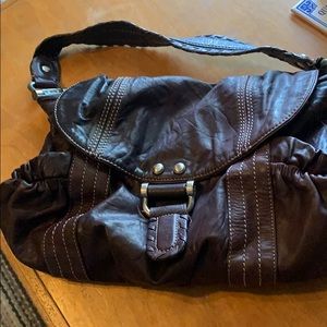 Makowsky dark purple genuine leather bag